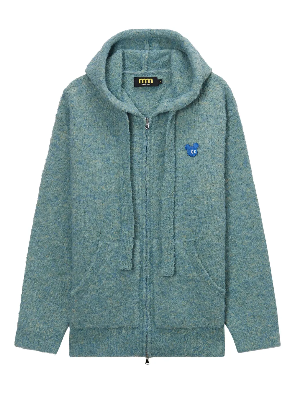 Mini Cream Zip-fastening Hoodie In Blue