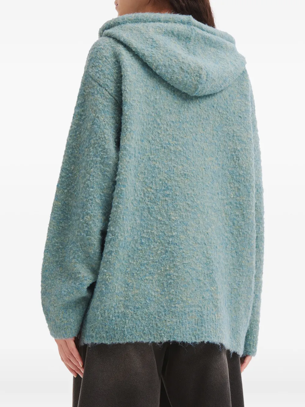 Mini Cream Zip-fastening Hoodie In Blue