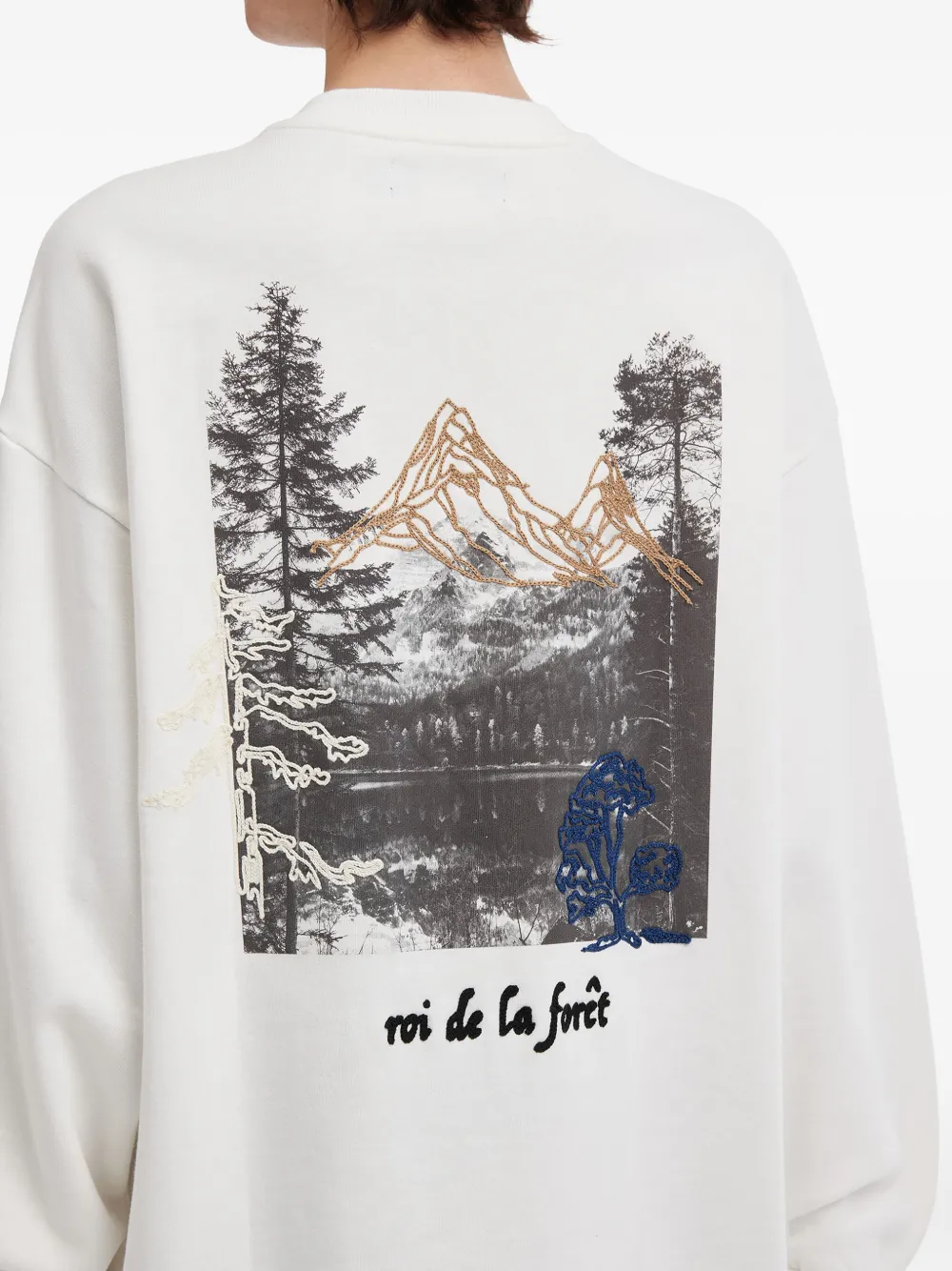 Aftermaths Embroidered Sweatshirt In White