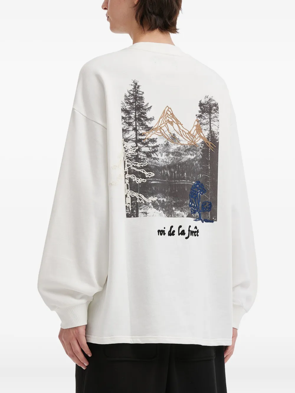 Aftermaths Embroidered Sweatshirt In White