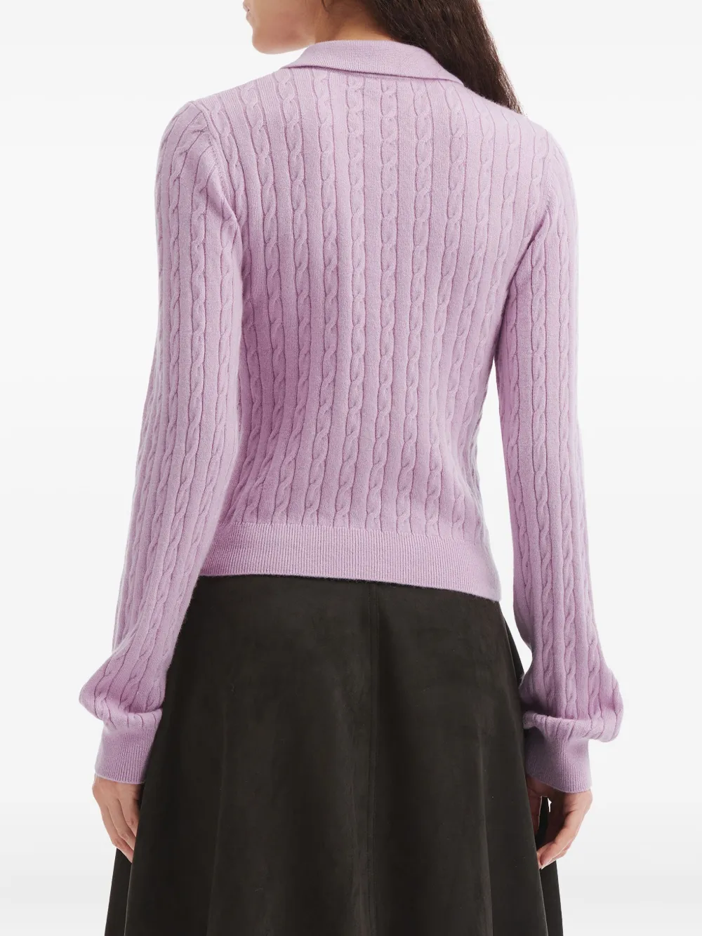 b+ab Kabelgebreide polotop met kraag Roze