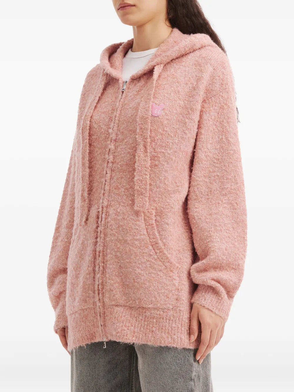 Mini Cream Zip-fastening Hoodie In Pink