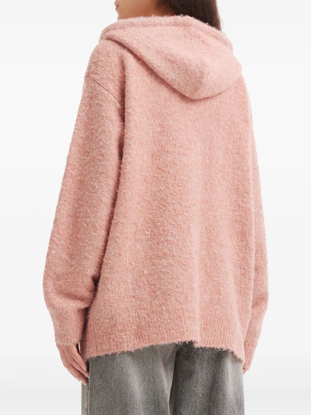Mini Cream Zip-fastening Hoodie In Pink