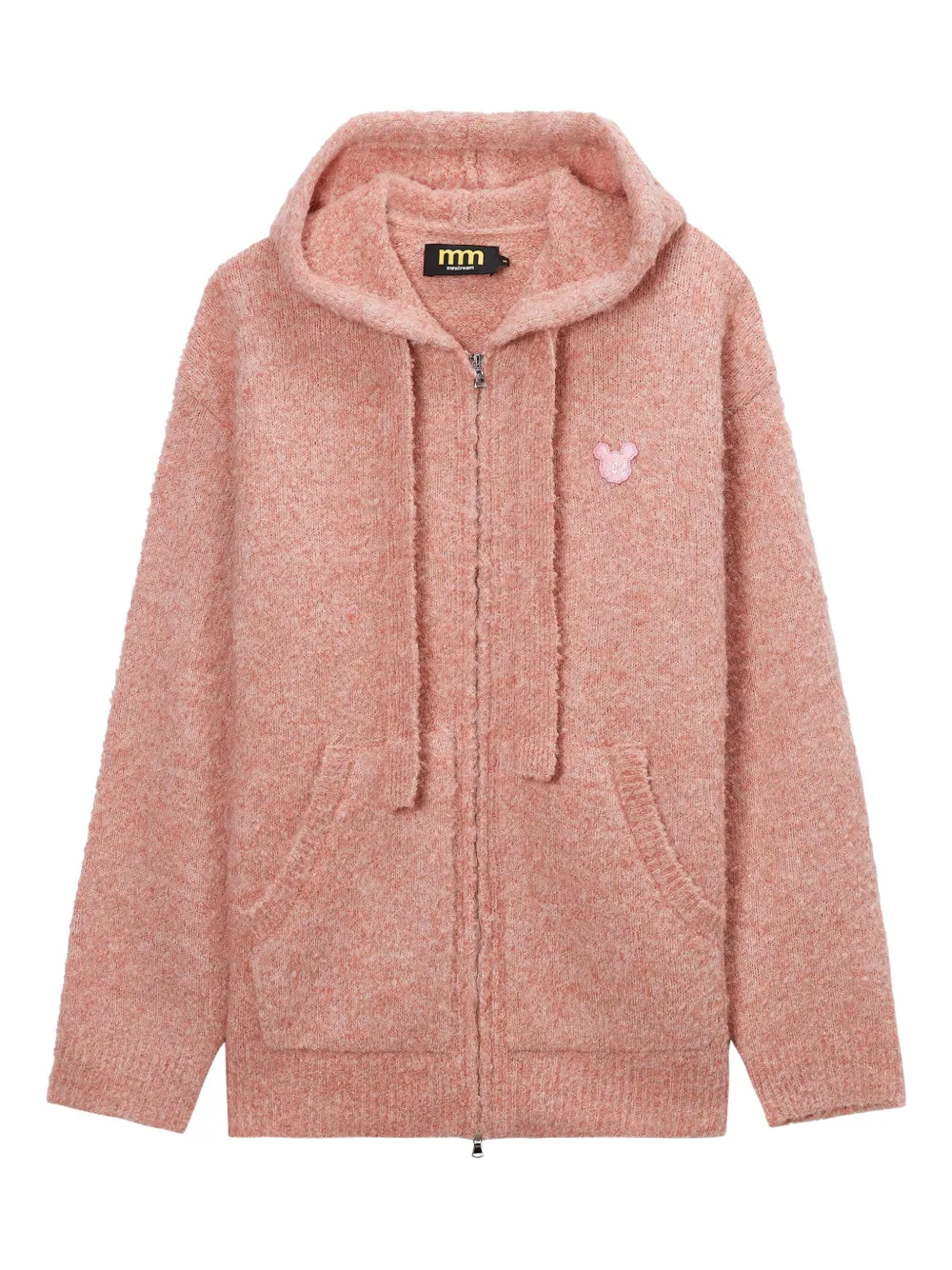 Mini Cream Zip-fastening Hoodie In Pink