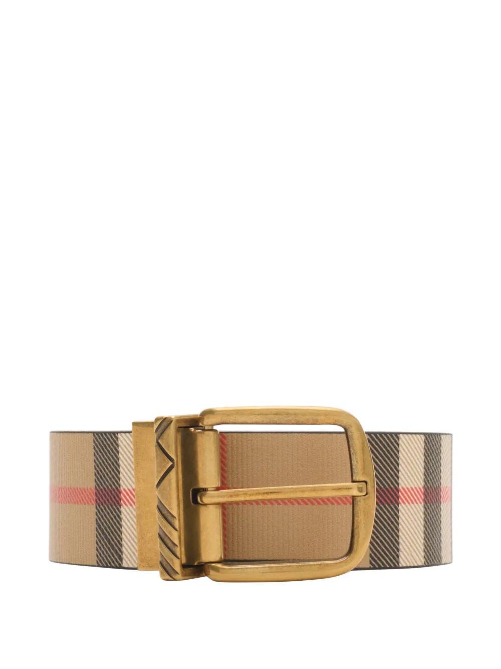  Burberry Reversible-check Buckle Belt - Brown 