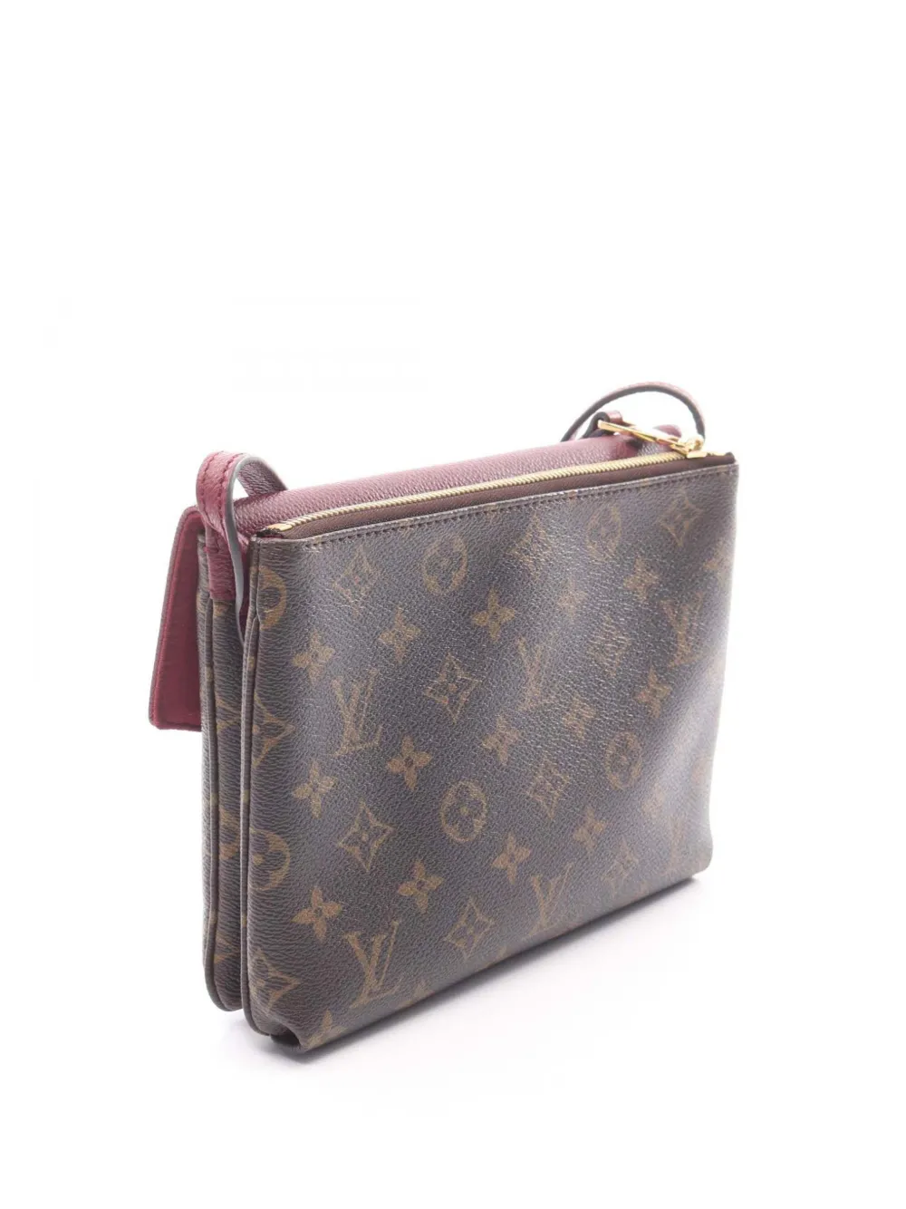 Pre-owned Louis Vuitton 2015 Monogram Twinset Crossbody Bag In Brown