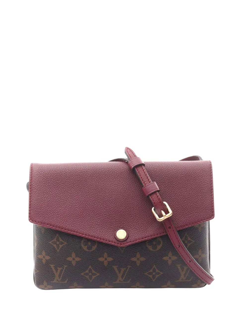 Pre-owned Louis Vuitton 2015 Monogram Twinset Crossbody Bag In Brown