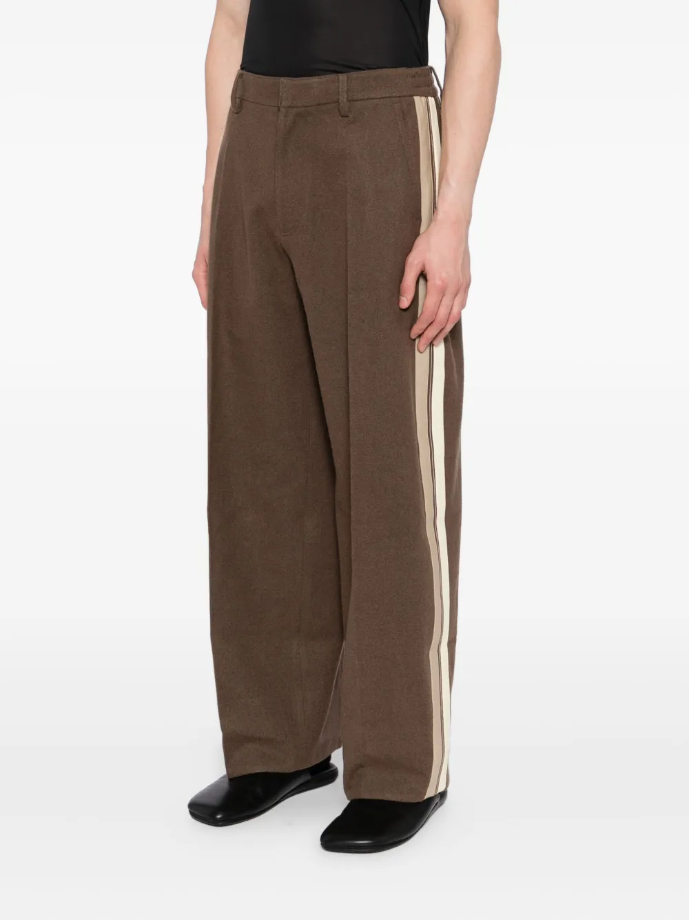 CROQUIS Broek met brokaat-streep Bruin