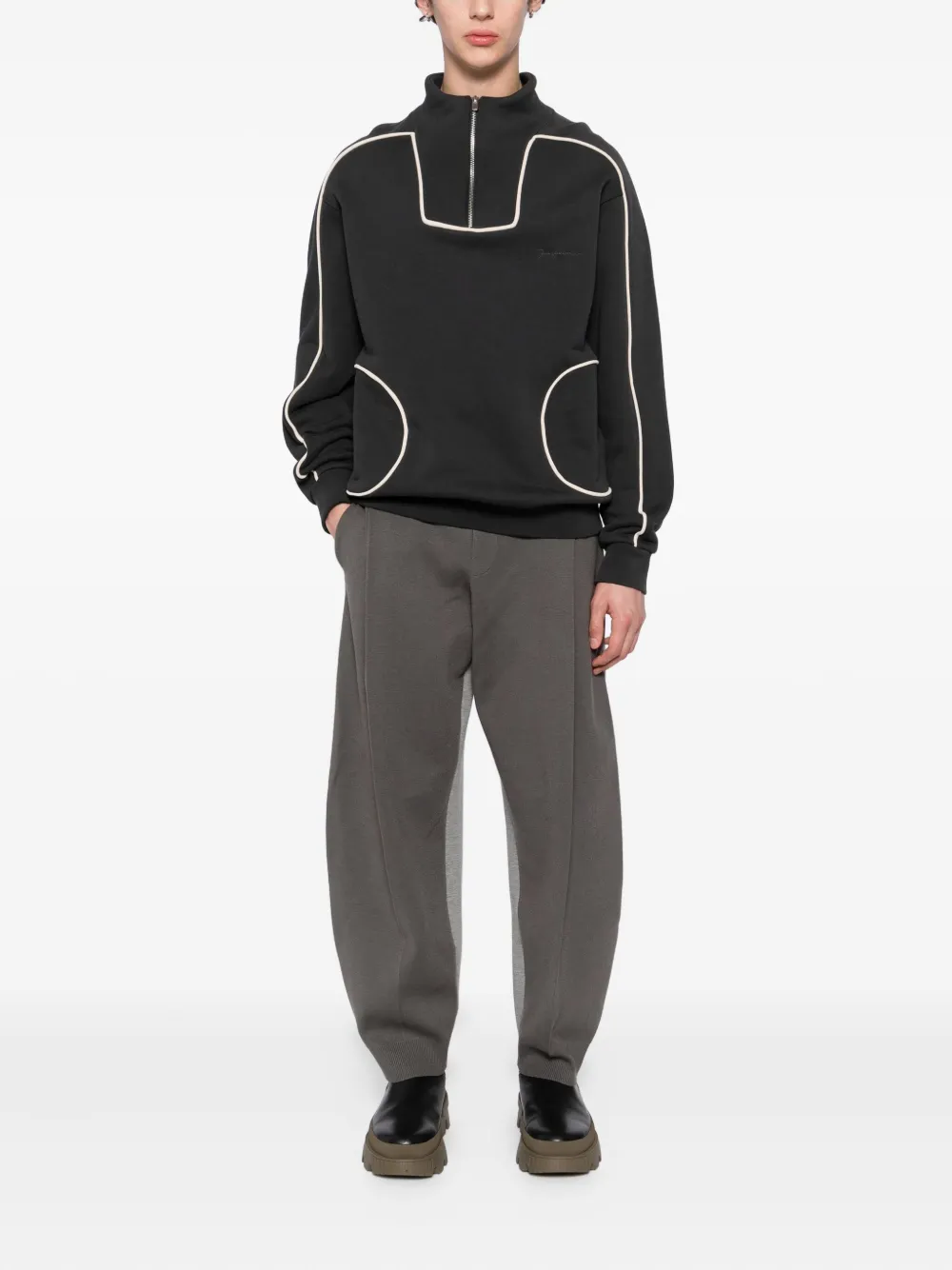 CROQUIS Scimitar broek met split - Grijs