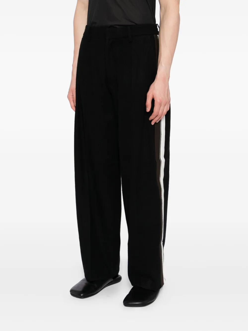 CROQUIS Broek met brokaat-streep Zwart