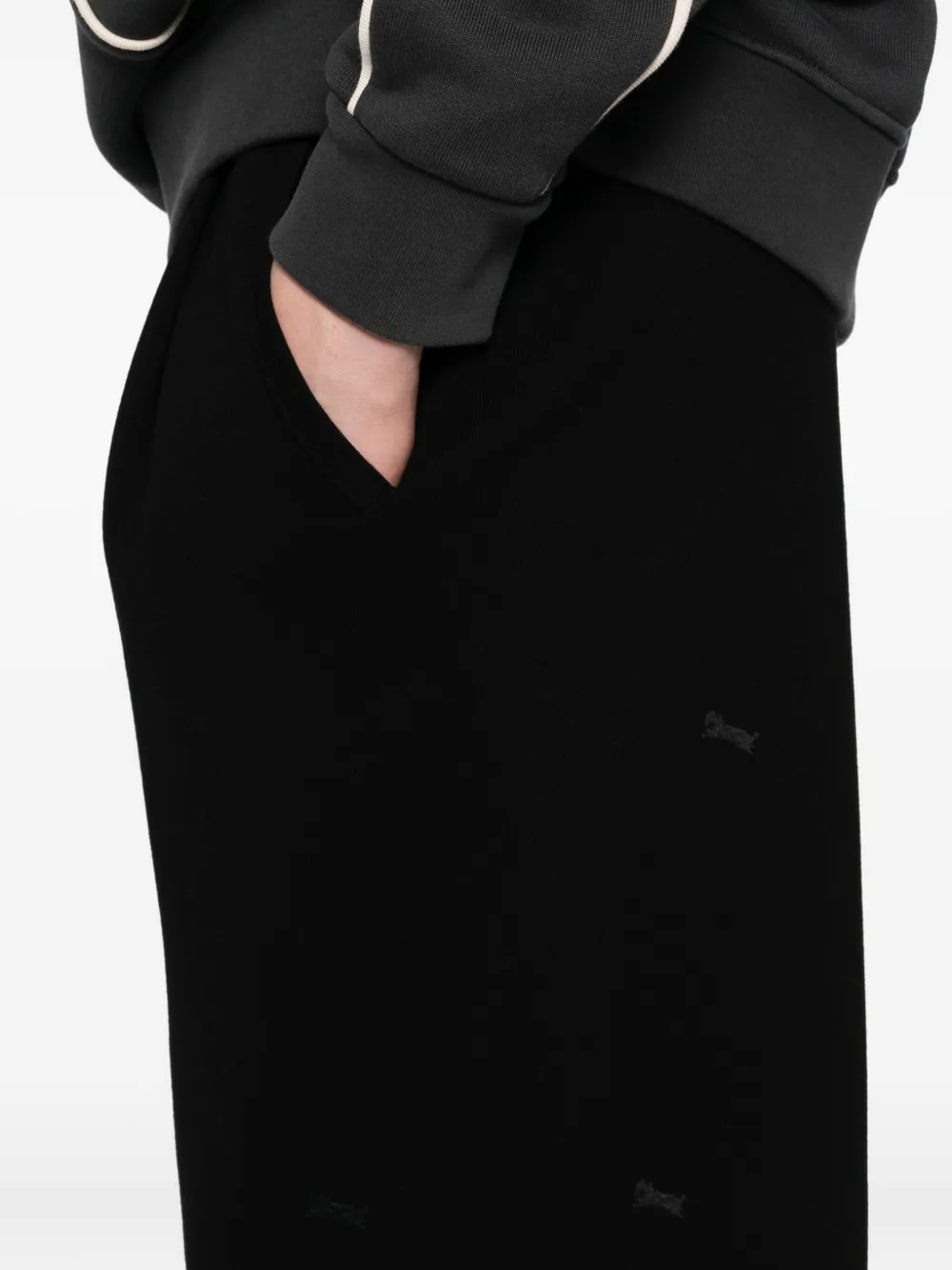 Croquis Elastic Yarn Curved Trousers In Black