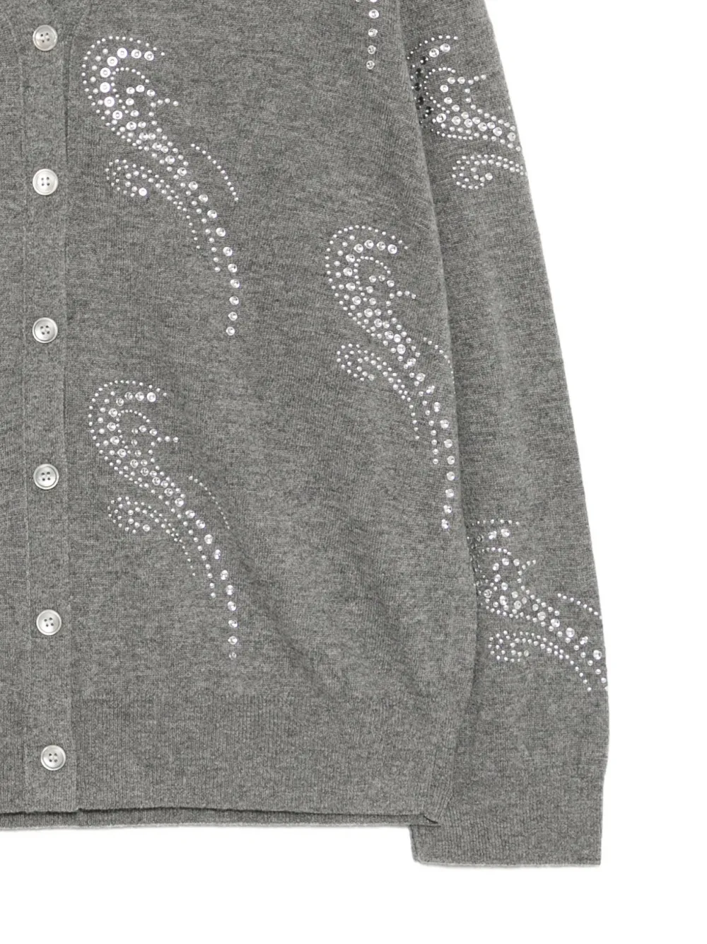 Jnby Wool Pullover Cardigan In Gray