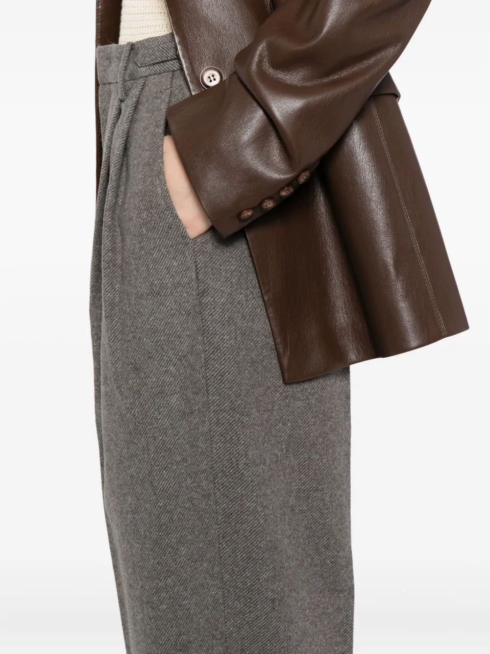 Jnby Pleated Trousers In Gray