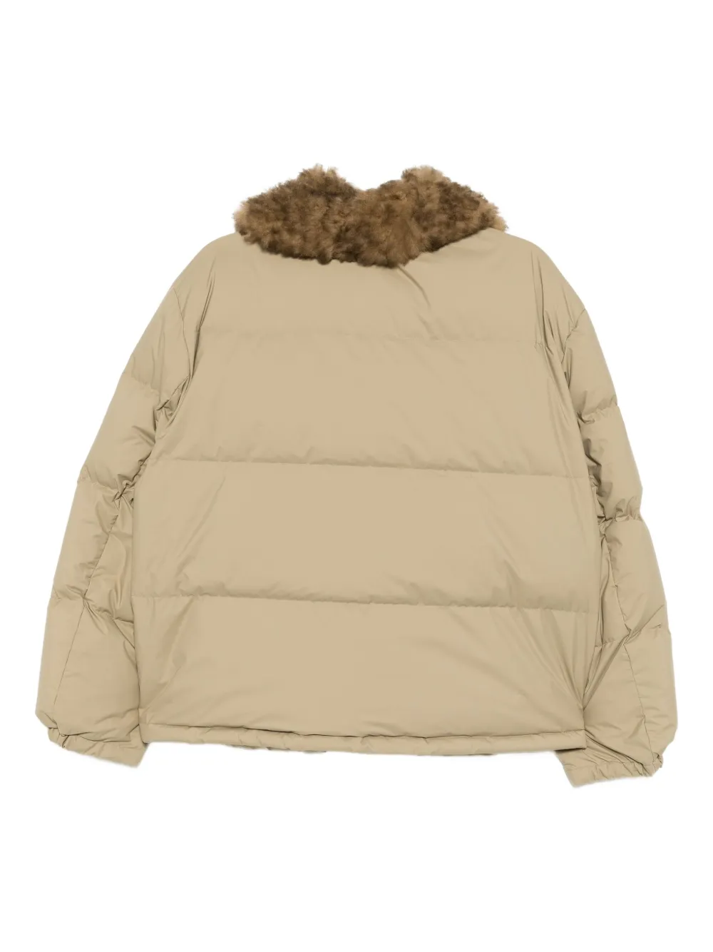 Jnby Shearling-collared Jacket In Neutral