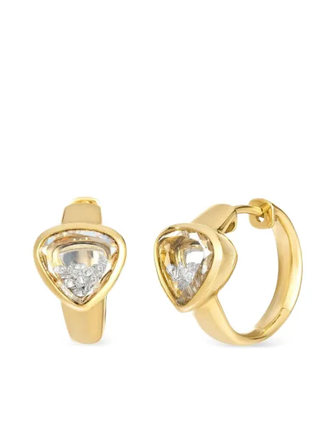 Moritz Glik aretes Neue Heart-ish en oro amarillo de 18kt con diamantes