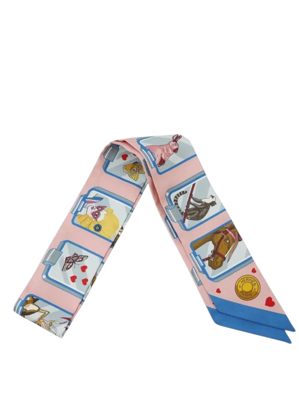 Hermès Pre-Owned 2020-2025 Story Silk Twilly Scarf scarves - ピンク