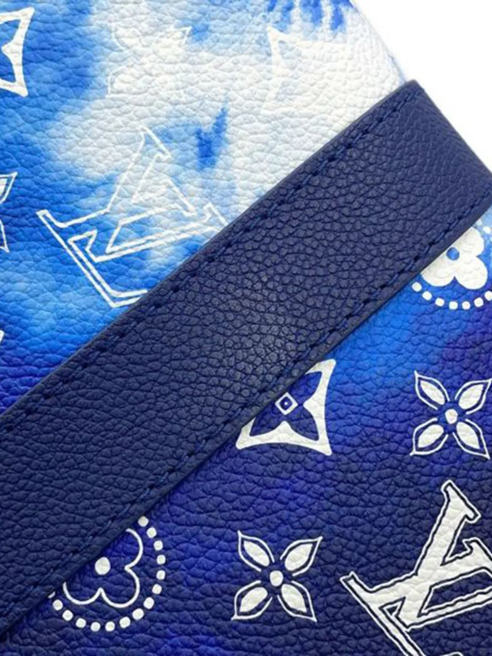 Pre-owned Louis Vuitton 2021-2025 Monogram Bandana City Keepall Crossbody Bag In Blue