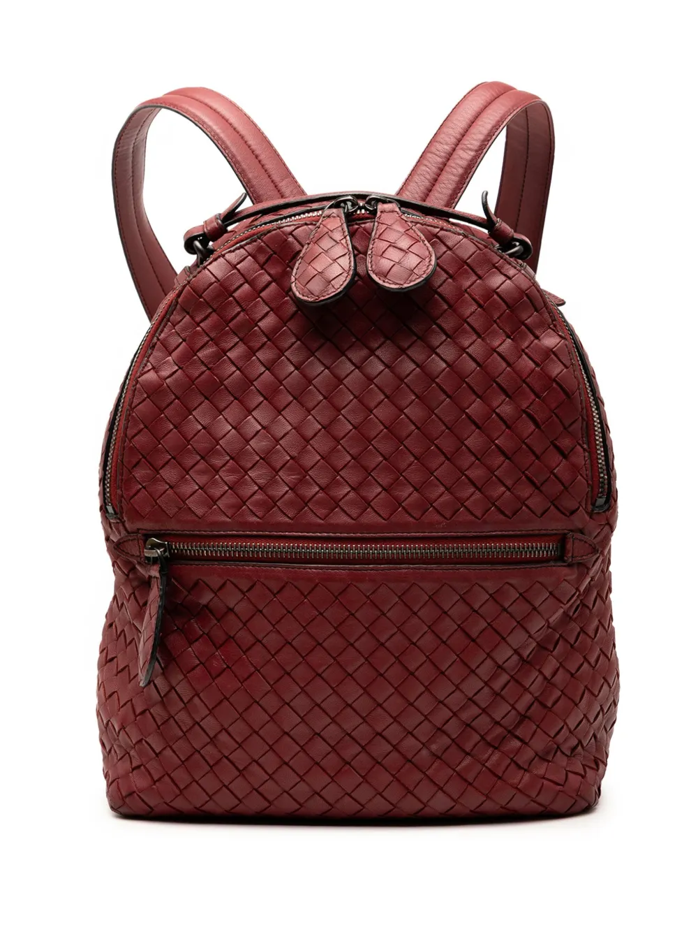 Bottega Veneta Pre-Owned 2012-2025 Nappa Intrecciato backpack - レッド Bottega Veneta Pre-Owned 2012-2025 Nappa Intrecciato backpack - レッド