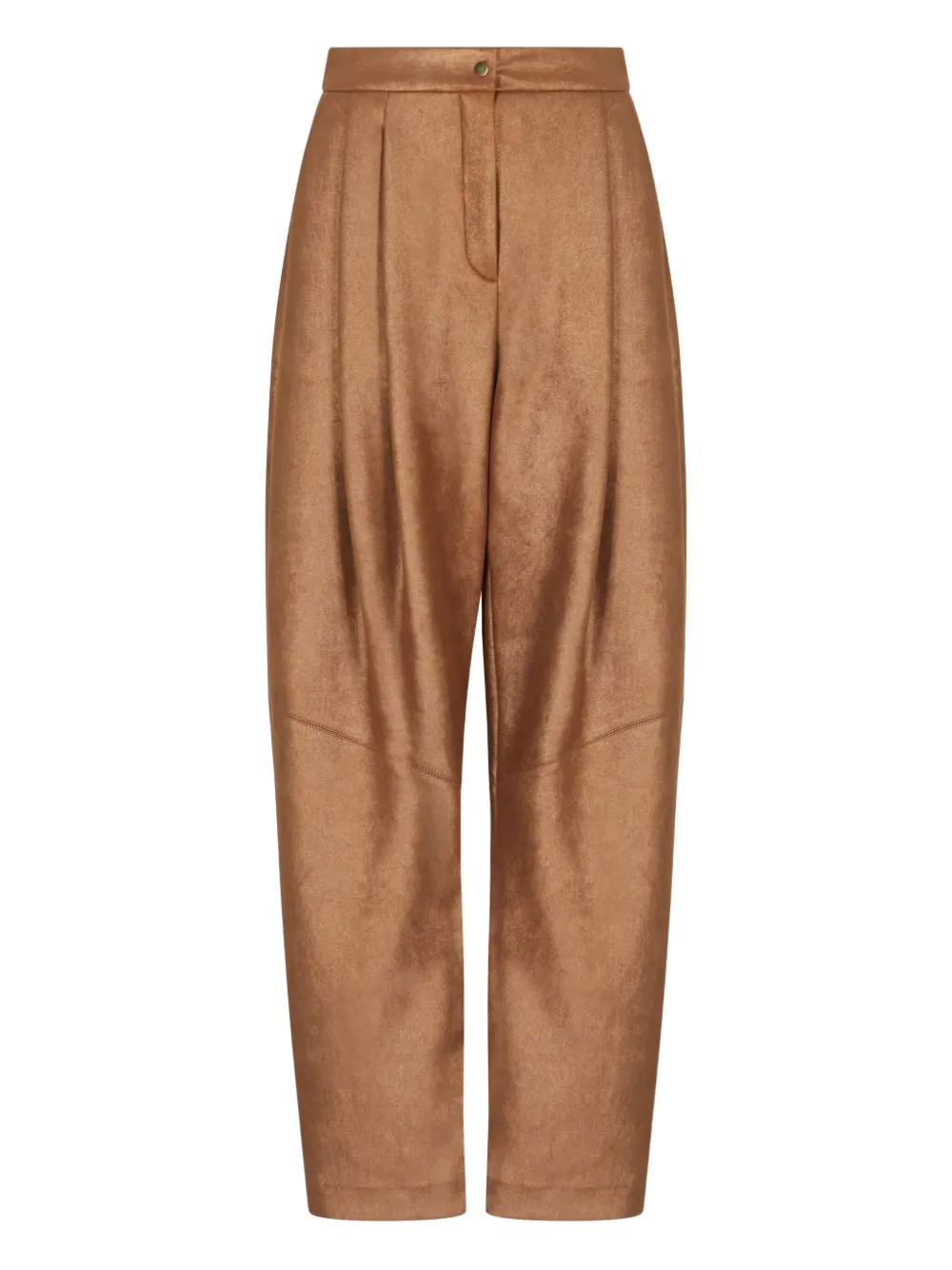 Giorgio Armani Pleated Tapered Trousers In Brown