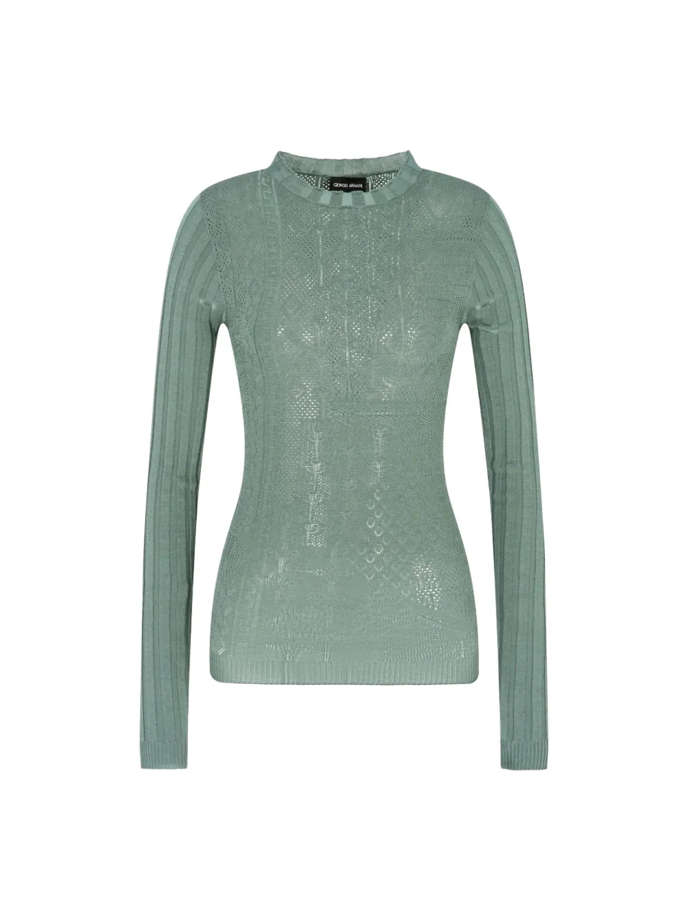 Giorgio Armani Open-knit Jumper In Green