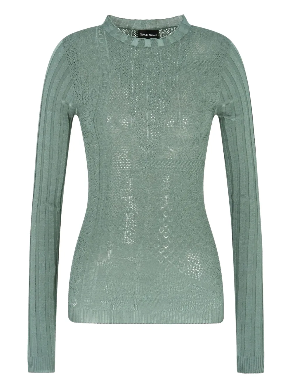 Giorgio Armani Open-knit Jumper In Green