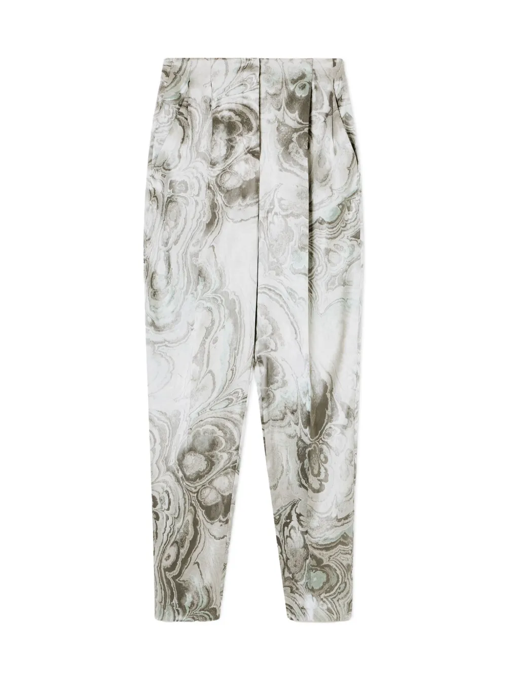 Giorgio Armani pleat-detail tie-dye trousers - Beige