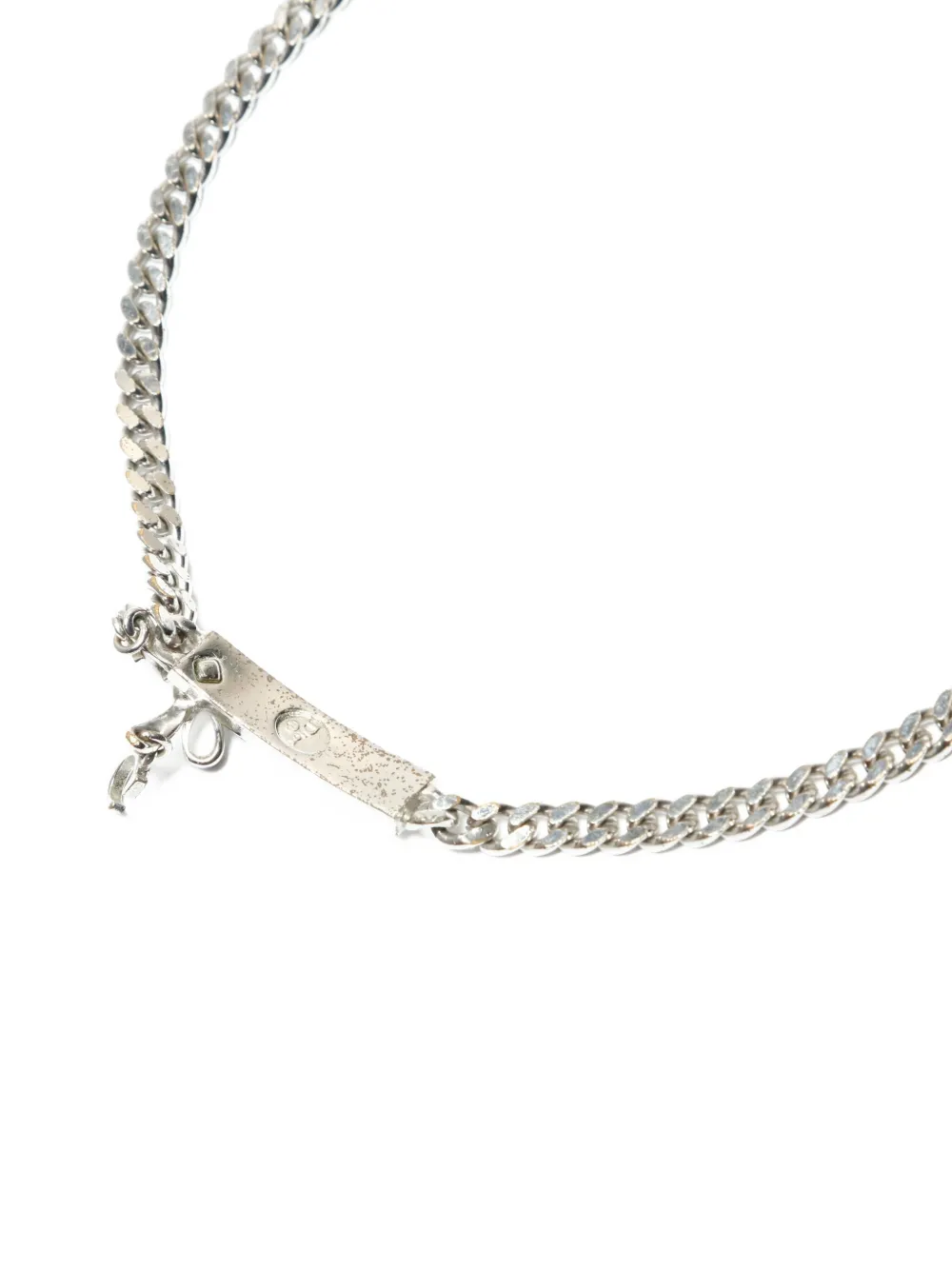 DIOR Pre-owned 2000-2020s Logo-charm Chain Necklace In Silver