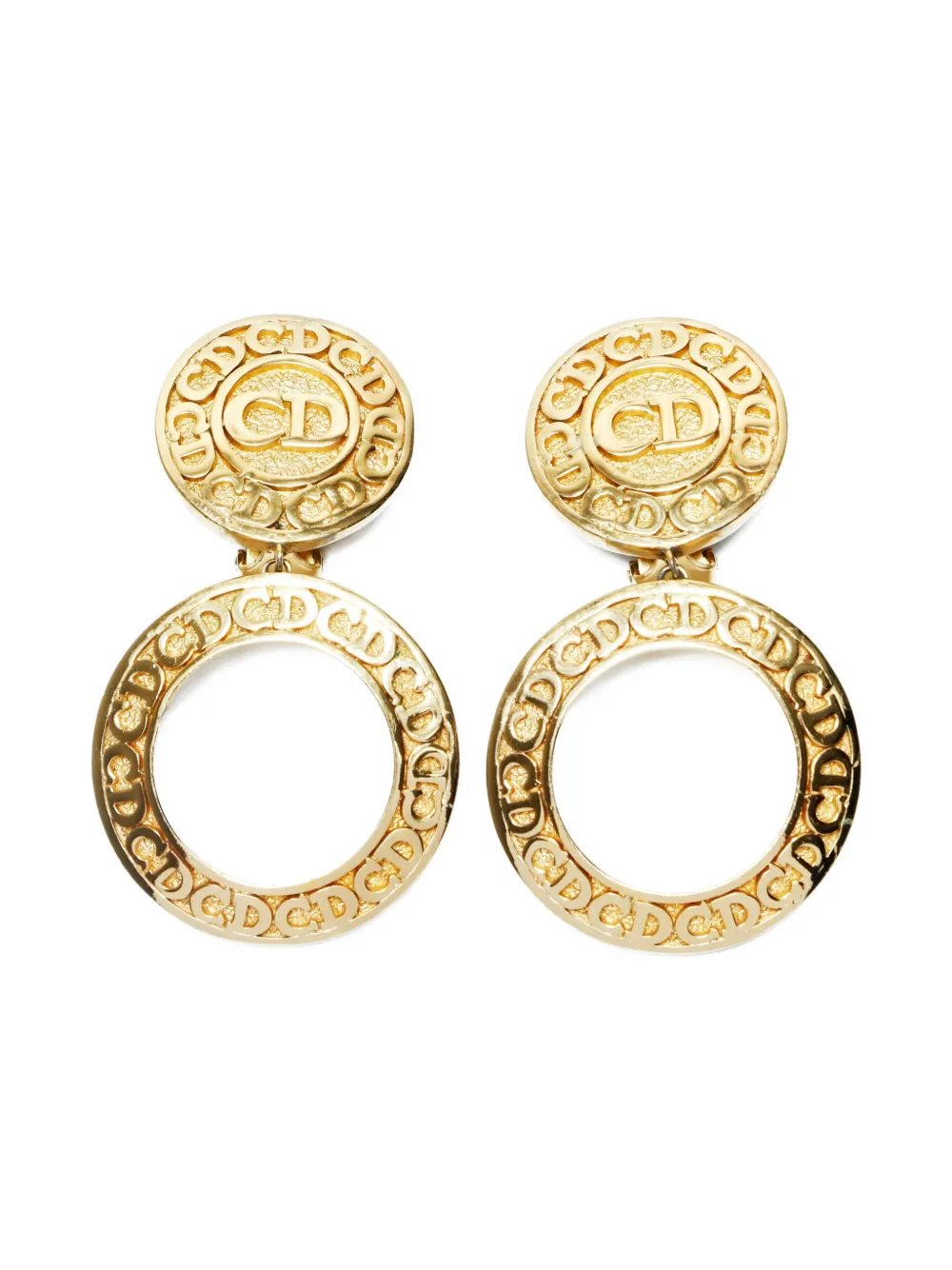 Christian Dior Pre-Owned 1970-1990s ロゴ イヤリング - ゴールドトーン