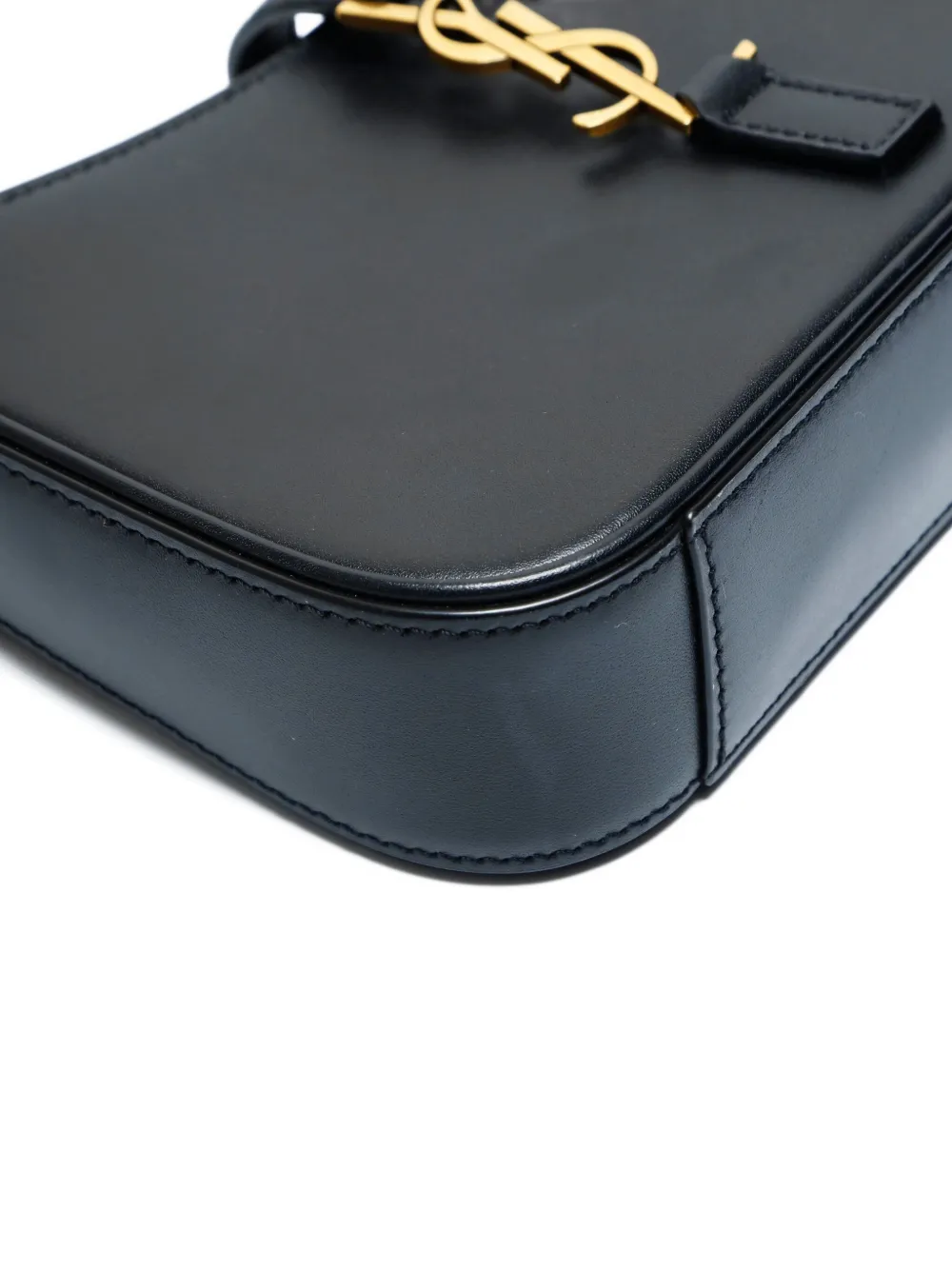 SAINT LAURENT Pre-owned 2023 Mini Logo-plaque Shoulder Bag In Black