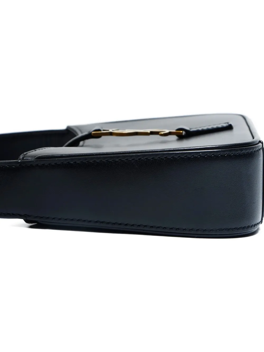 SAINT LAURENT Pre-owned 2023 Mini Logo-plaque Shoulder Bag In Black