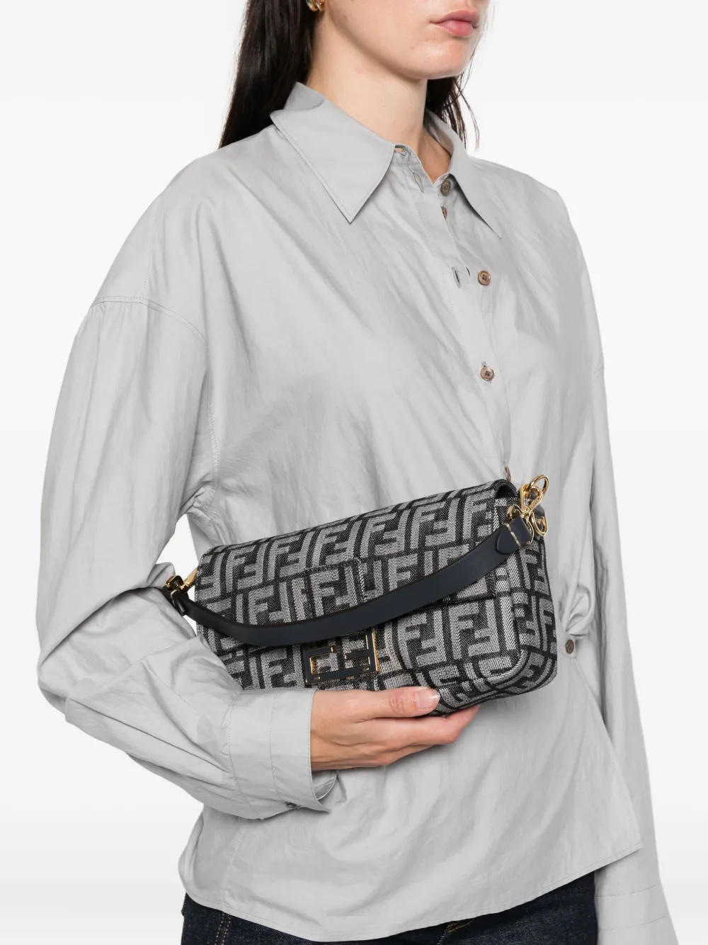 FENDI Baguette logo tote bag - Zwart