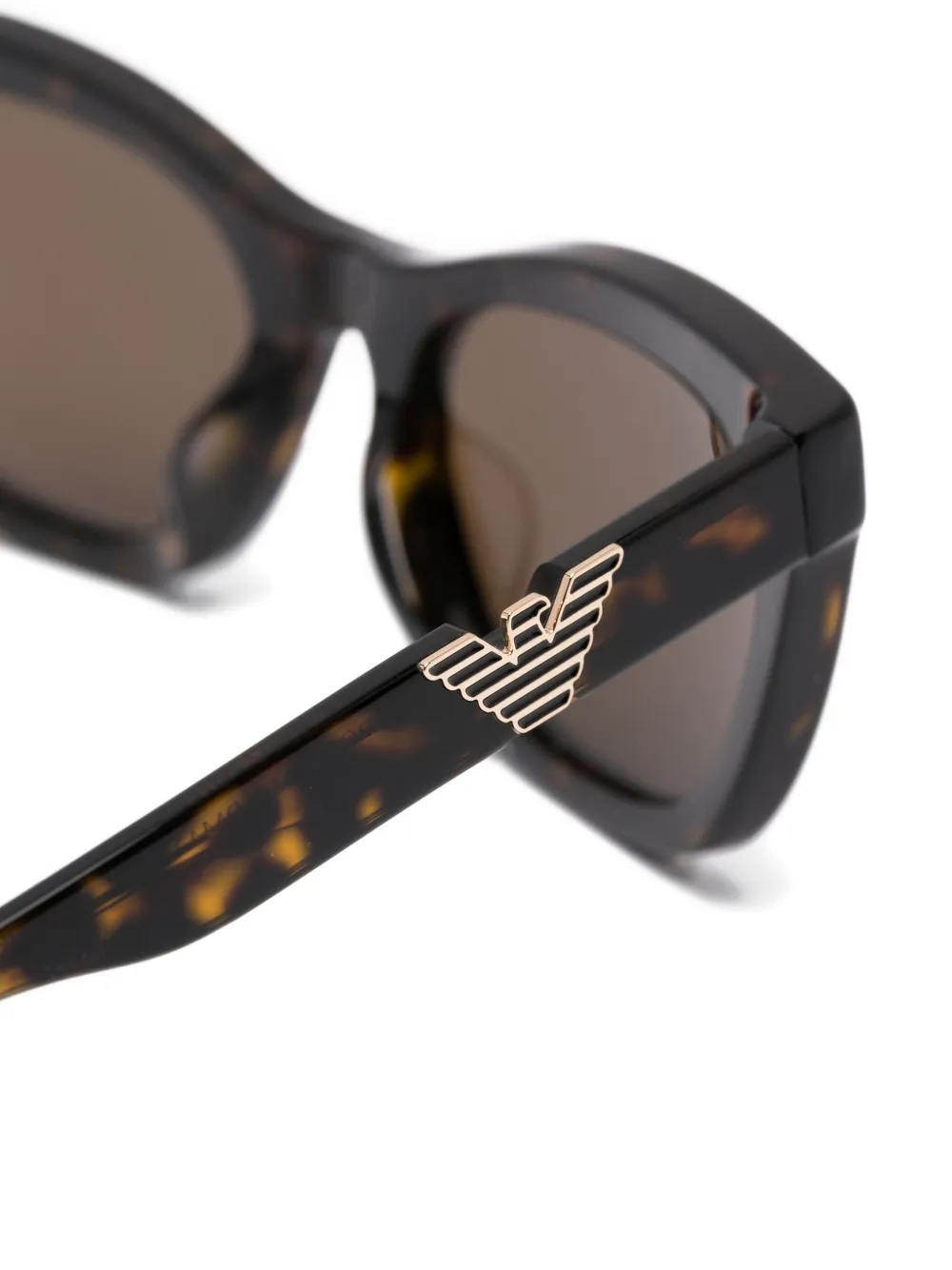 Emporio Armani Zonnebril met geometrisch montuur Bruin