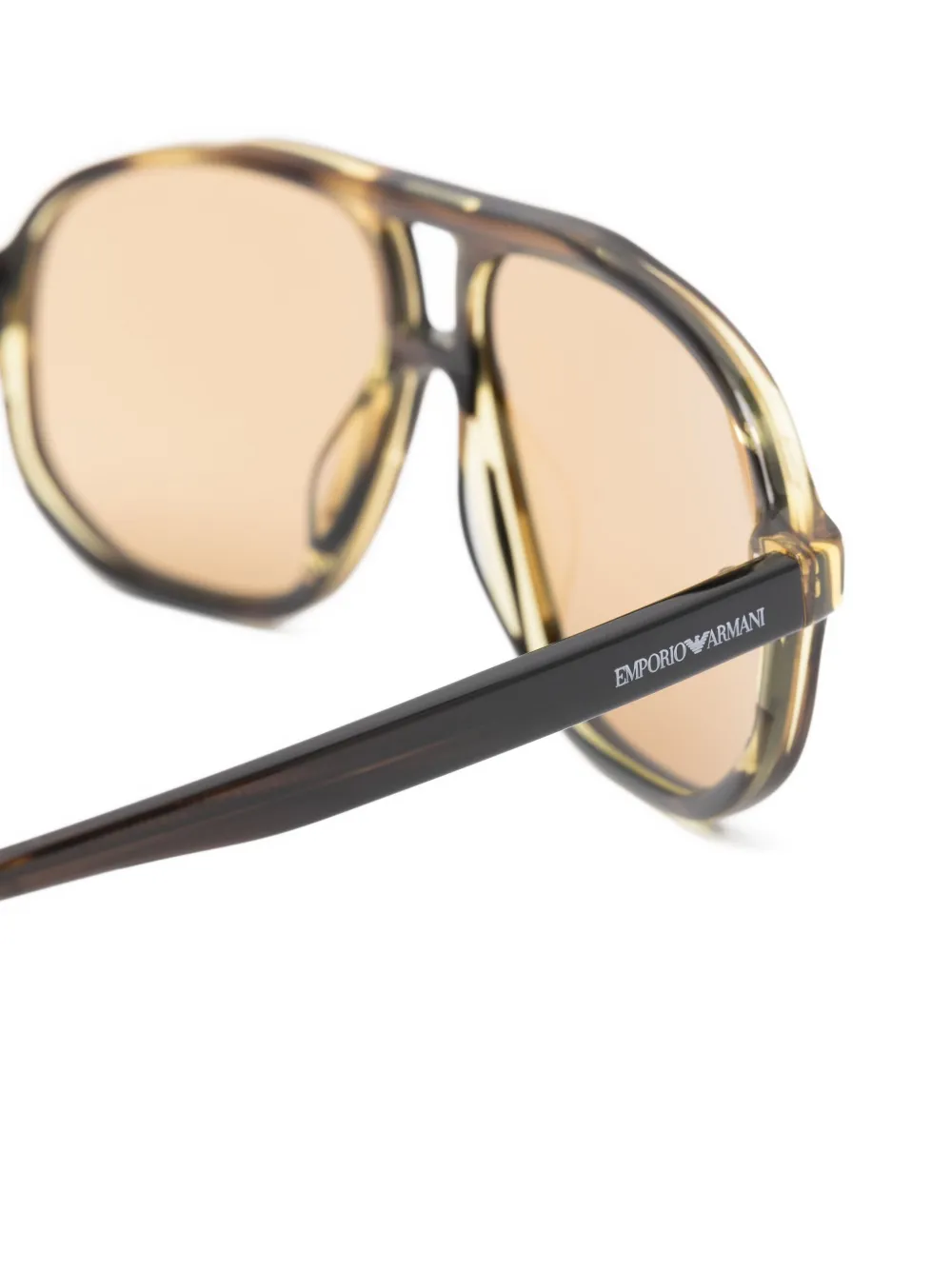 Emporio Armani Zonnebril met geometrisch montuur Bruin