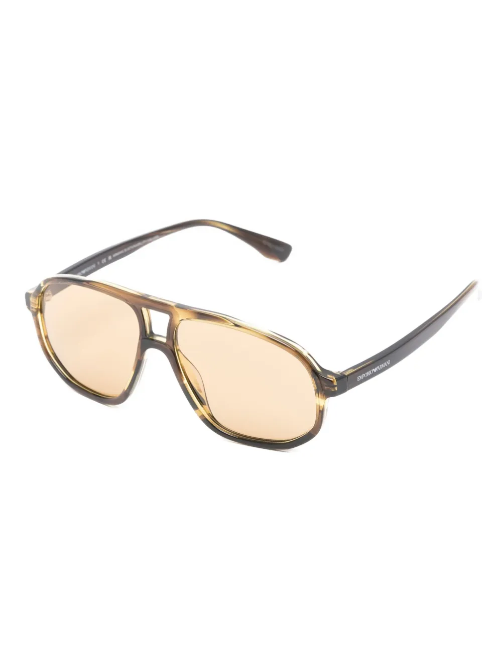 Emporio Armani Zonnebril met geometrisch montuur Bruin