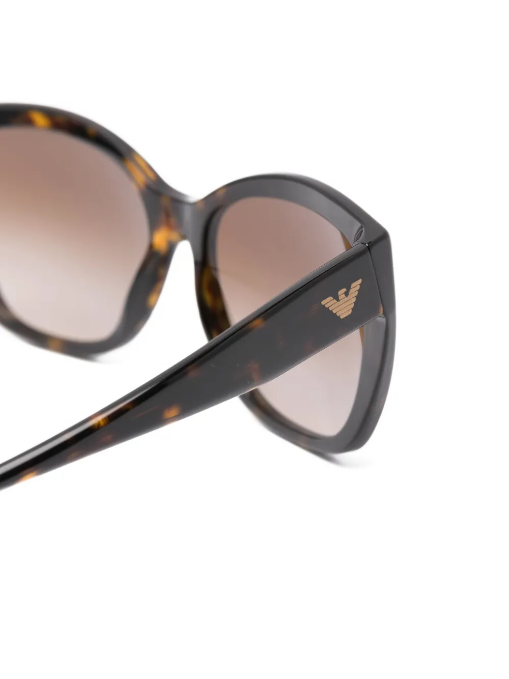 Emporio Armani Zonnebril met geometrisch montuur Bruin