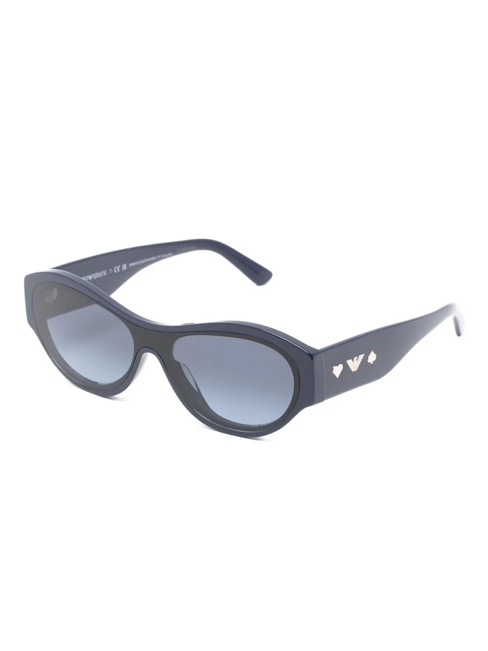 Emporio Armani embellished geometric sunglasses - Blauw