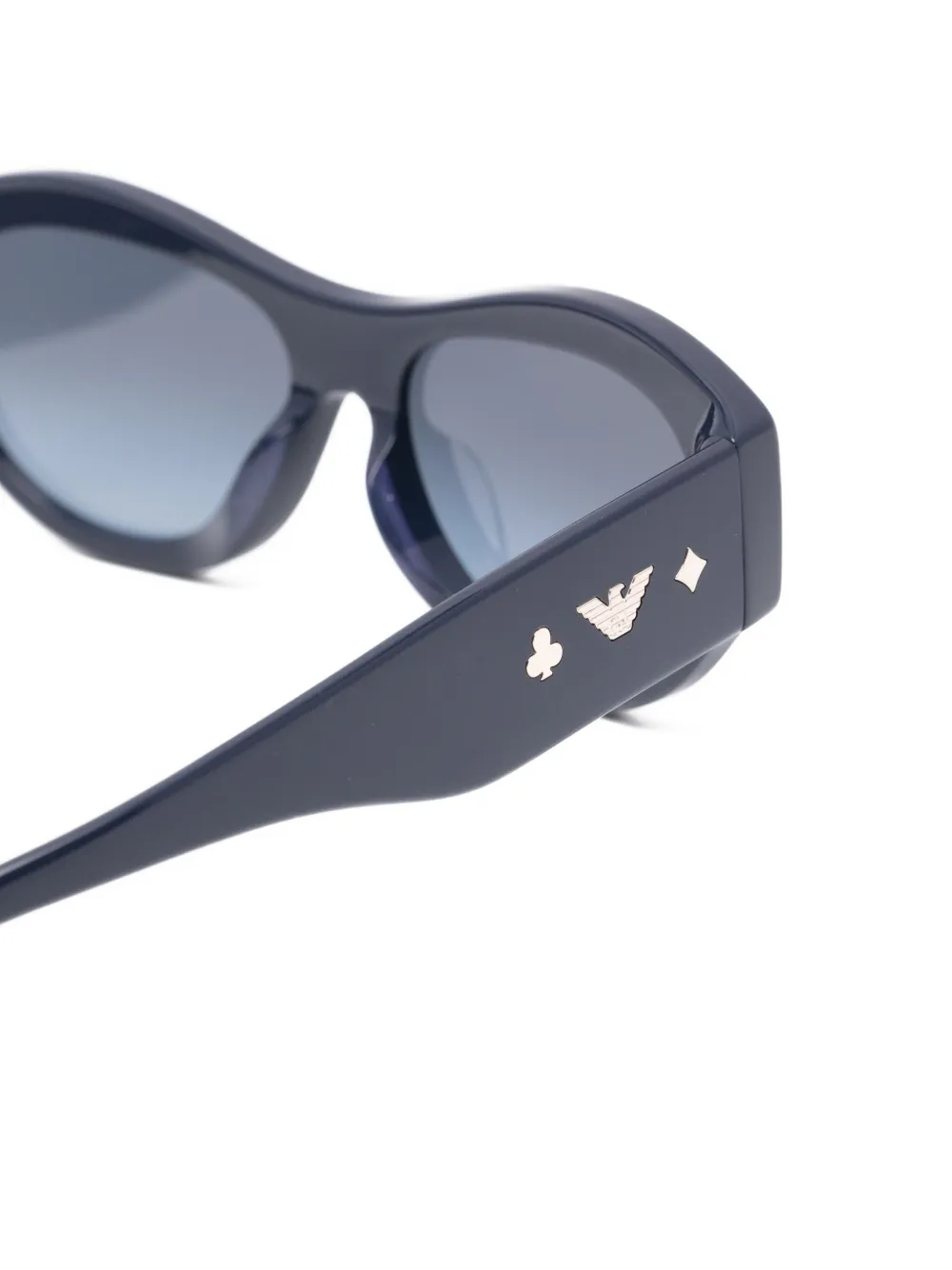 Emporio Armani Zonnebril met geometrisch montuur Blauw