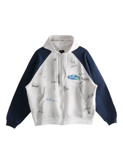 Balenciaga  Banana Raglan Oversized zip graphic hoodie