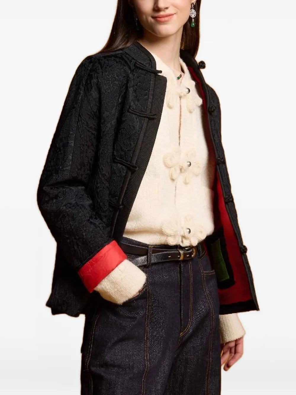  Shanghai Tang Wool-blend Textured Jacket - Black 