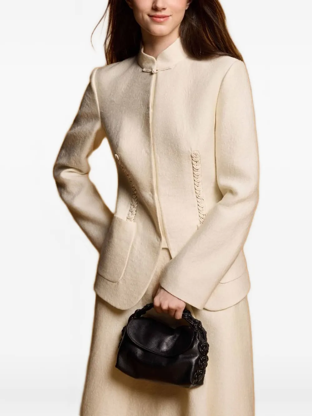  Shanghai Tang Wool-blend Textured Jacket - White 