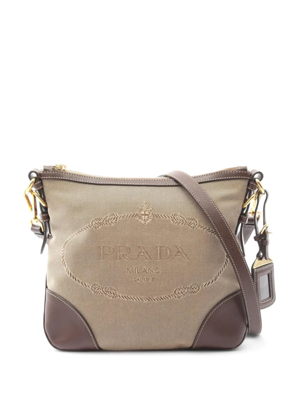 Prada Pre-Owned 2010-2025 Canapa Logo Jacquard crossbody bag - ブラウン