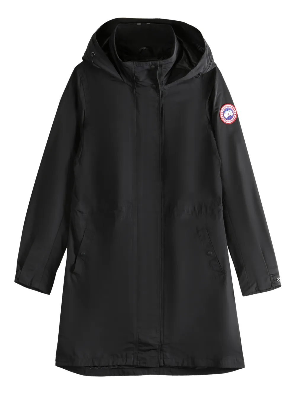 Canada Goose Hooded Coat In Black