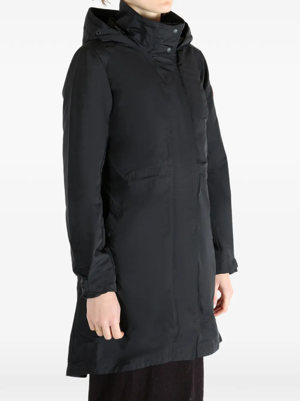 Canada Goose Hooded Coat In Black