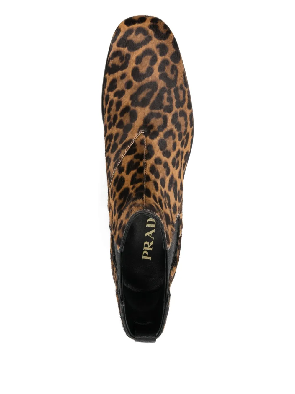 Prada Chelsea boots met luipaardprint Bruin