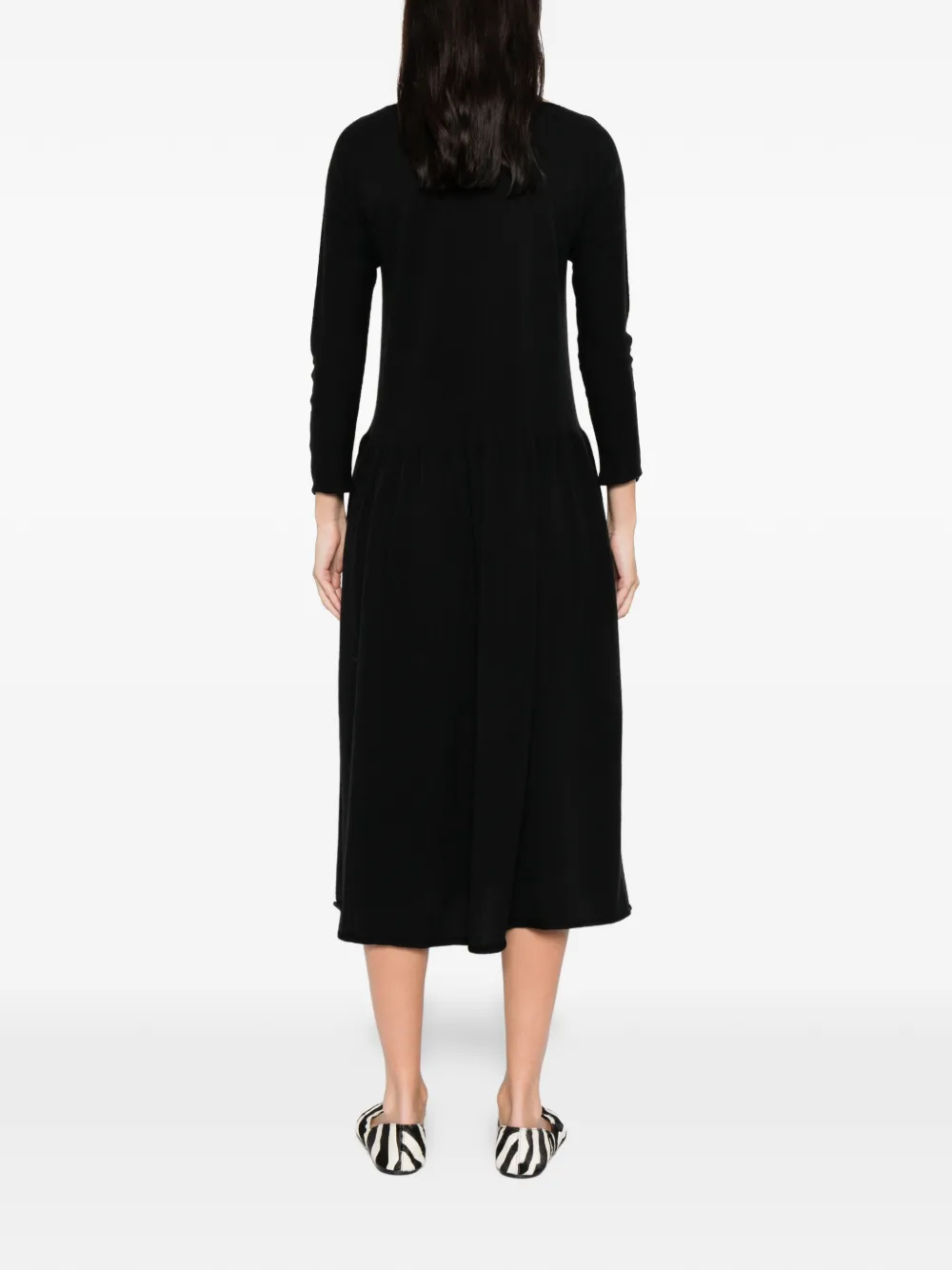 Daniela Gregis Gathered Midi Dress In Black
