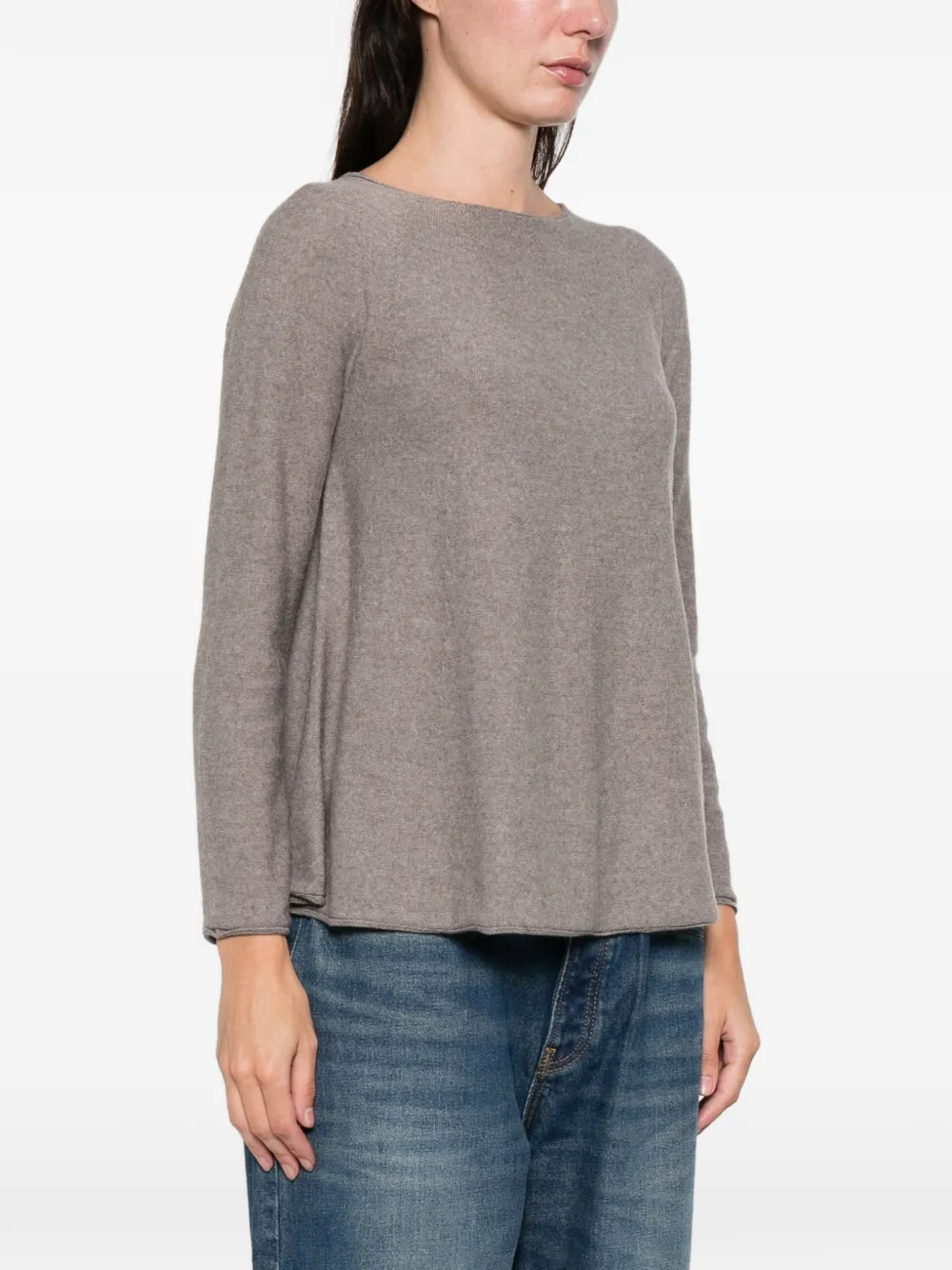 Daniela Gregis Long-sleeve Wool Sweater In Brown