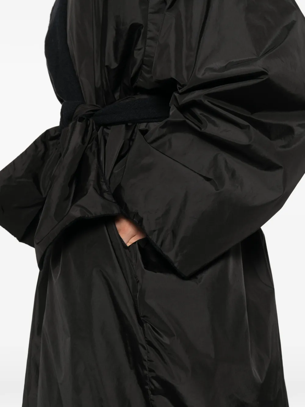 Daniela Gregis Reversible Belted Coat In Black