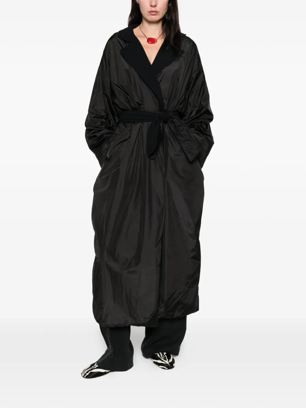 Daniela Gregis reversible belted coat - Zwart