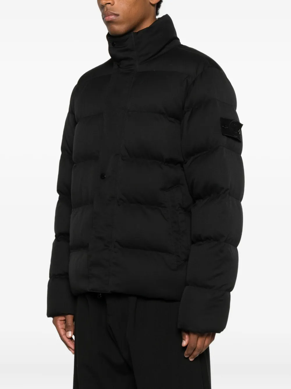 Stone Island Gewatteerd jack Zwart