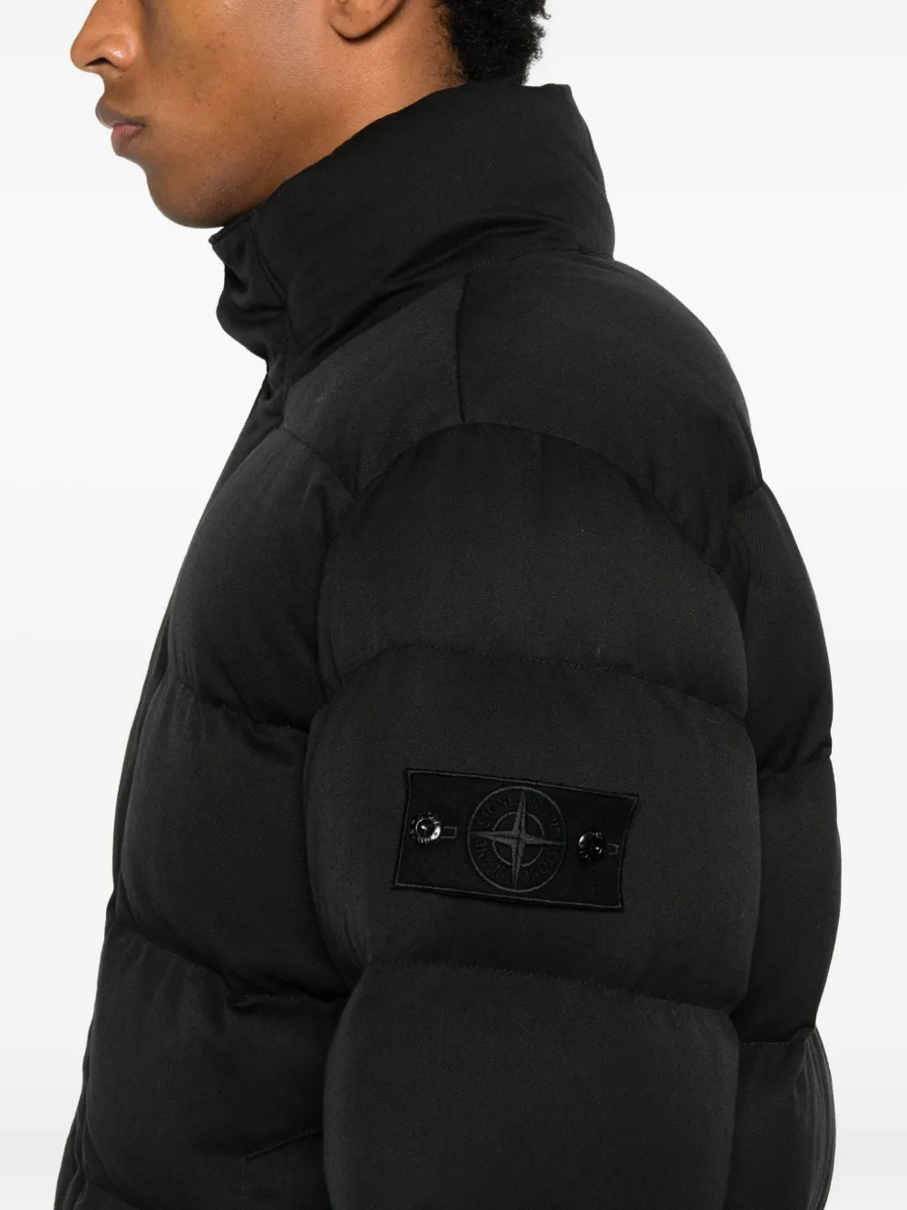Stone Island Gewatteerd jack Zwart